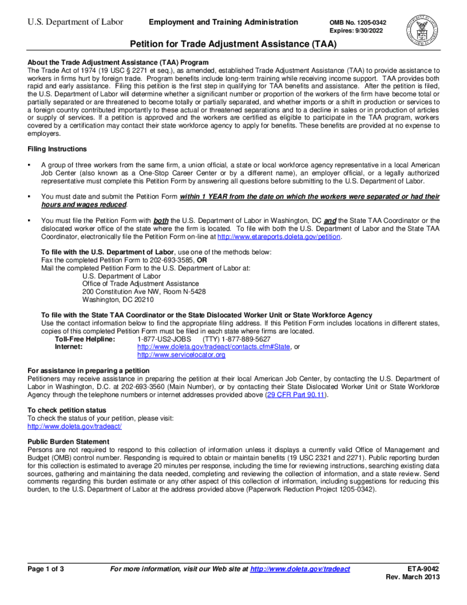  Trade Adjustment Assistance for Workers Federal Register 2013-2024