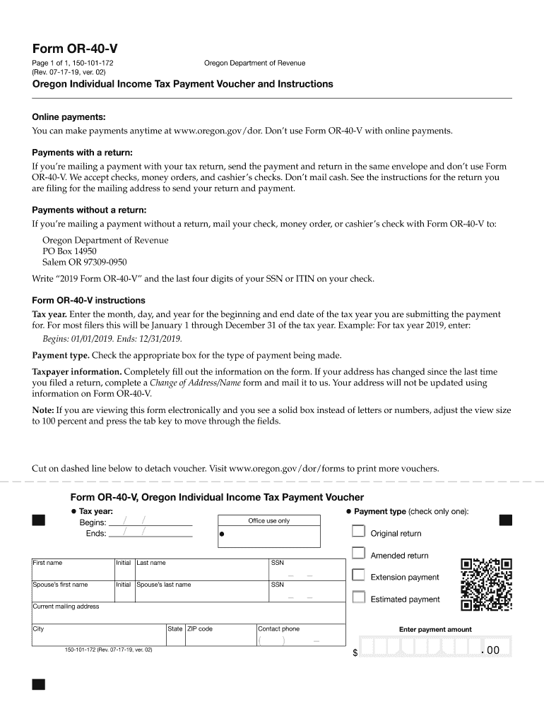  Oregon 40 V Tax Form 2019