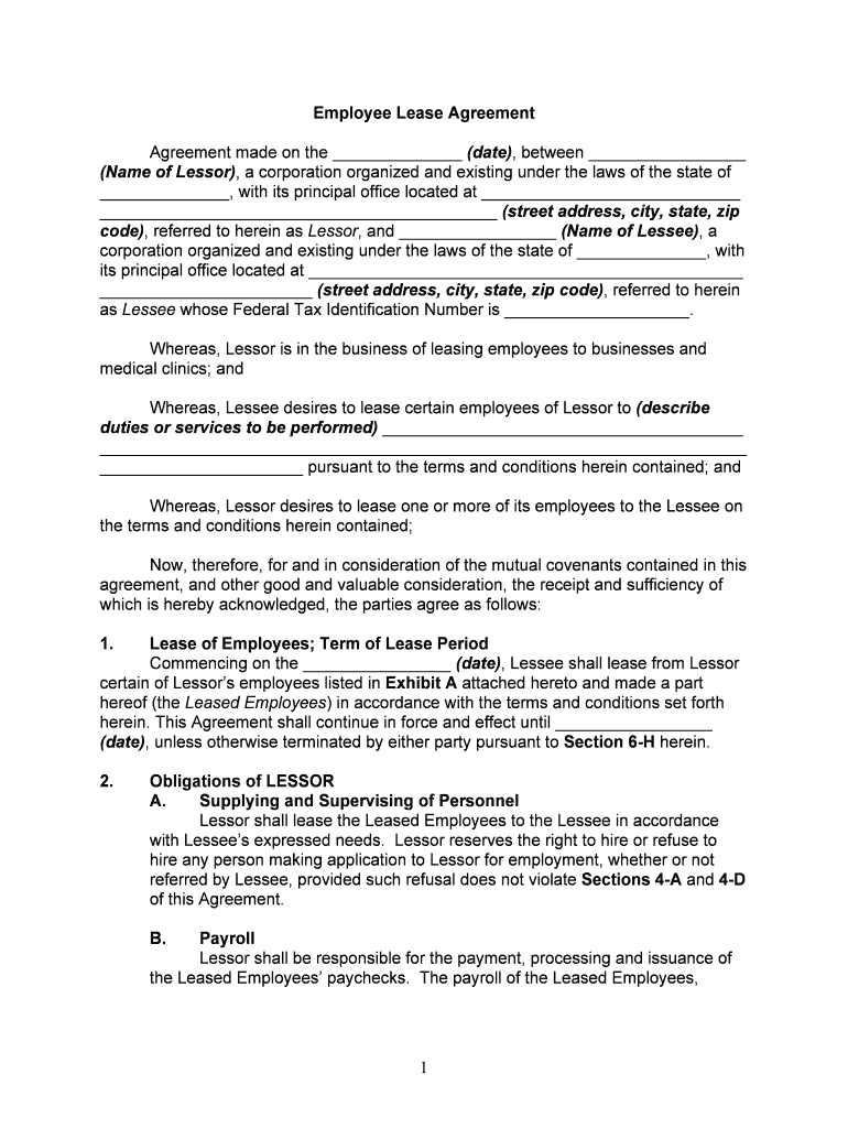 Copy and Paste Lease Agreement  Form