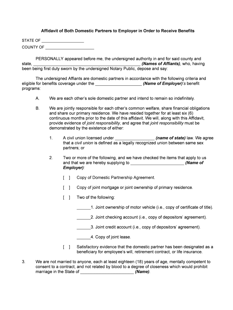 Domestic Partners  Form