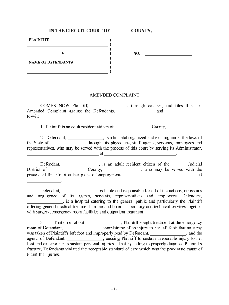 Arkansas Medical Malpractice Complaint Form Sellmyforms