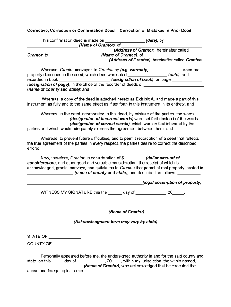 Corrective Deed California PDF  Form