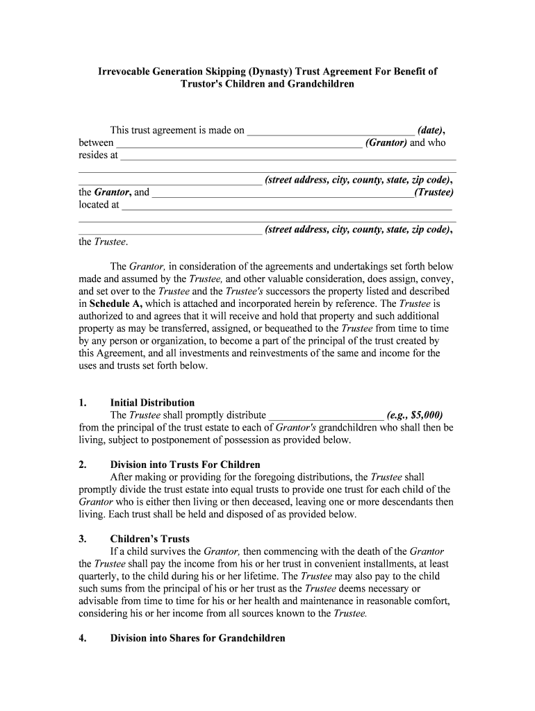 Dynasty Trust Template  Form