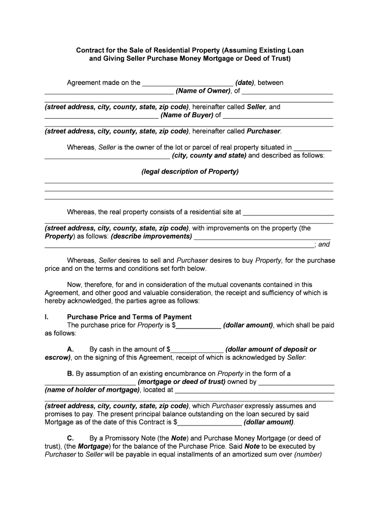 Purchase Money Mortgage Form