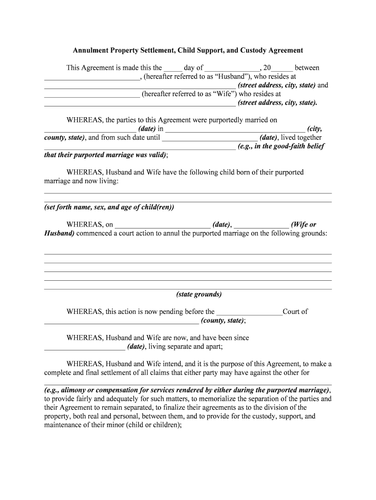 Marriage Annulment Forms