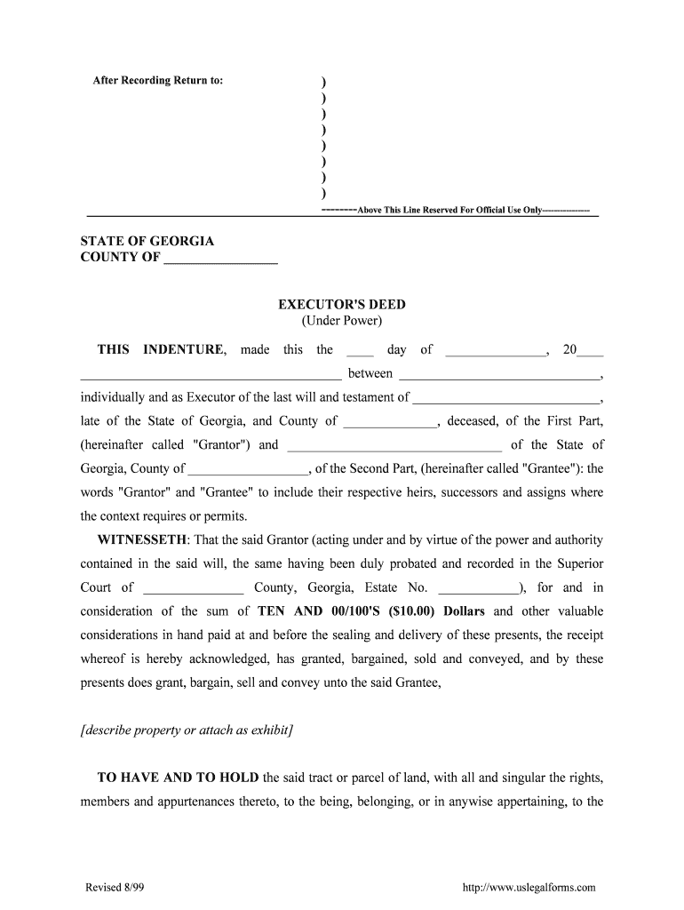 Georgia Executors  Form