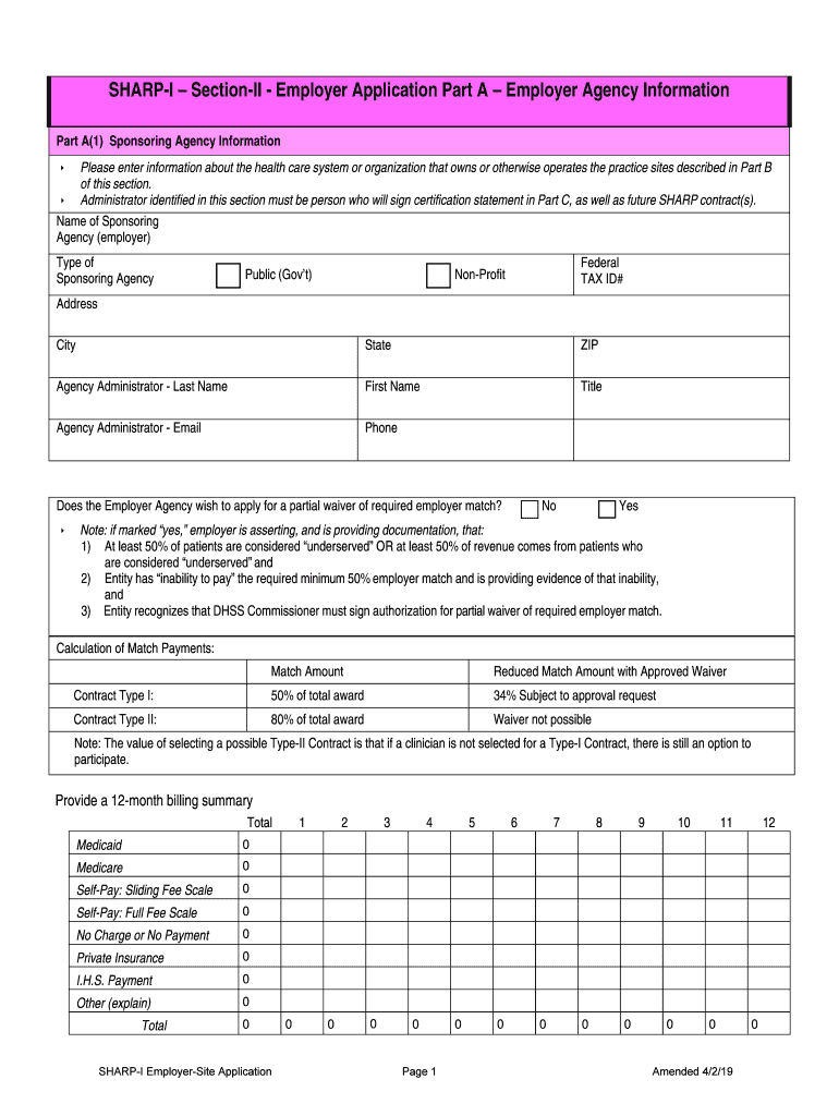 SHARP Program Employer Application Alaska Department of  Form