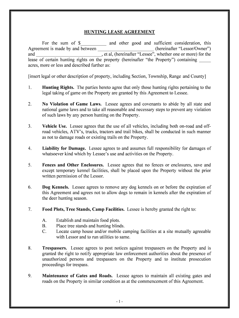 Land Lease Agreement Template  Form