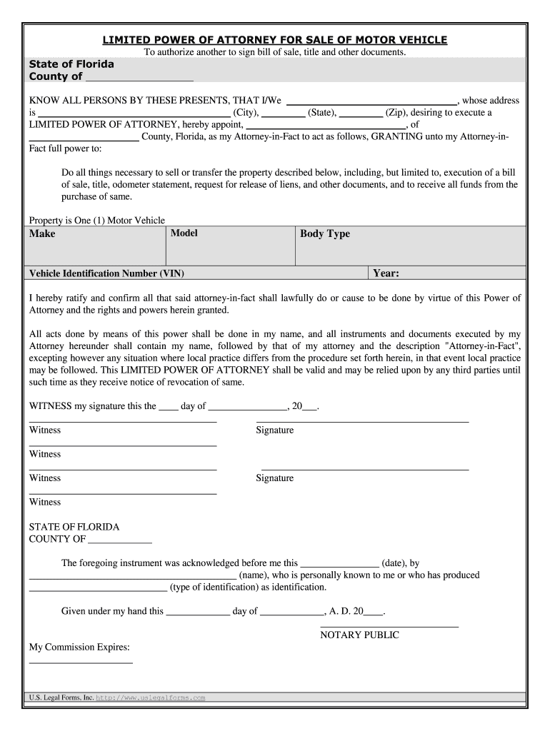 Fl Attorney  Form