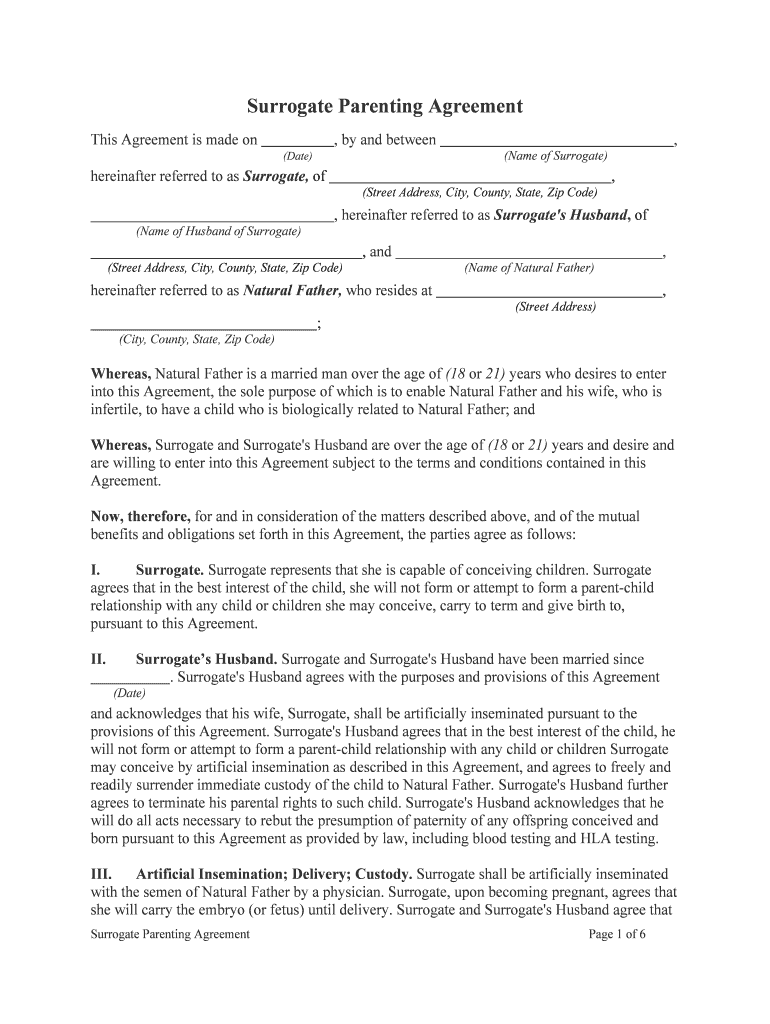 Private Surrogate Contract PDF  Form