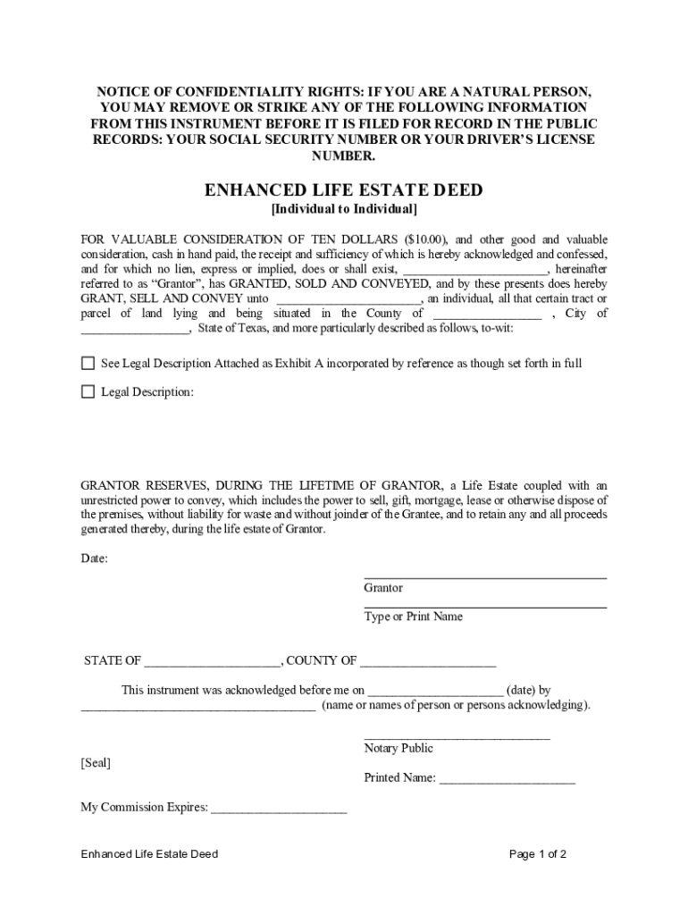Lady Bird Deed Texas Form
