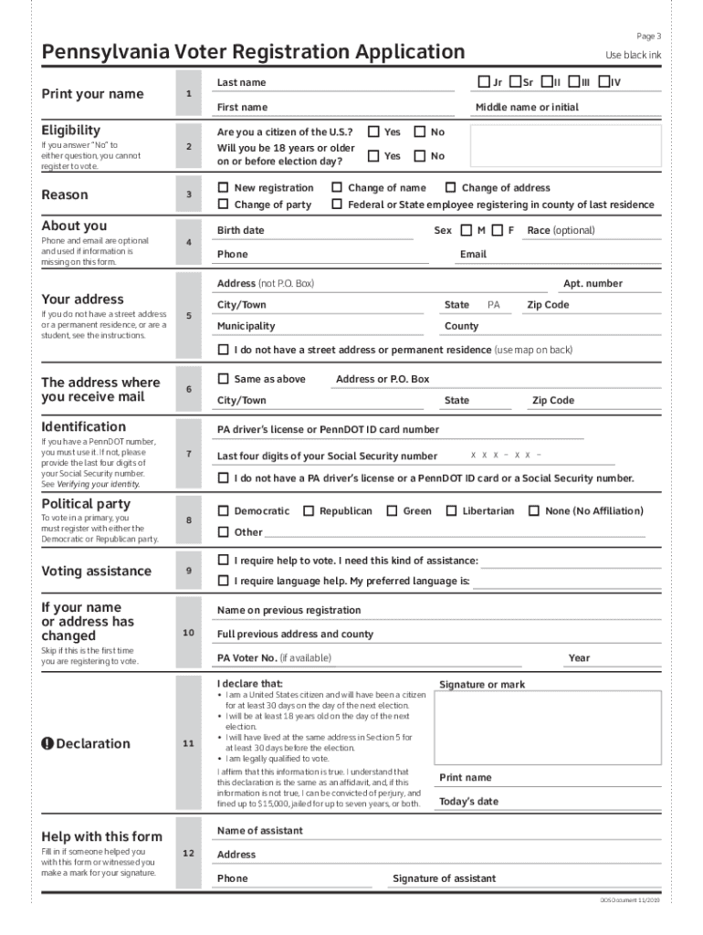  Voter Registration Pa 2019-2024