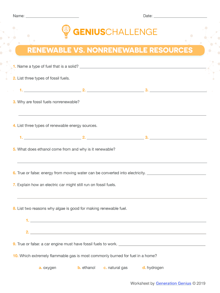 Genius Challenge Distribution of Natural Resources Answer Key  Form