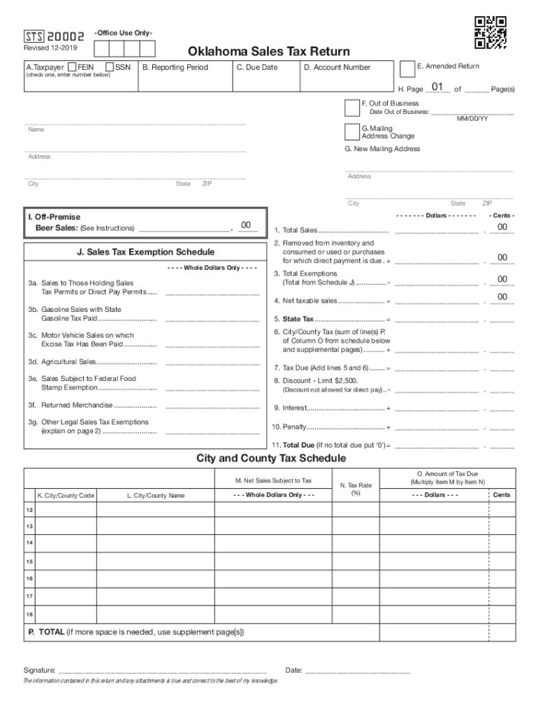 Get and Sign Oklahoma Sales Tax Forms 2019-2022