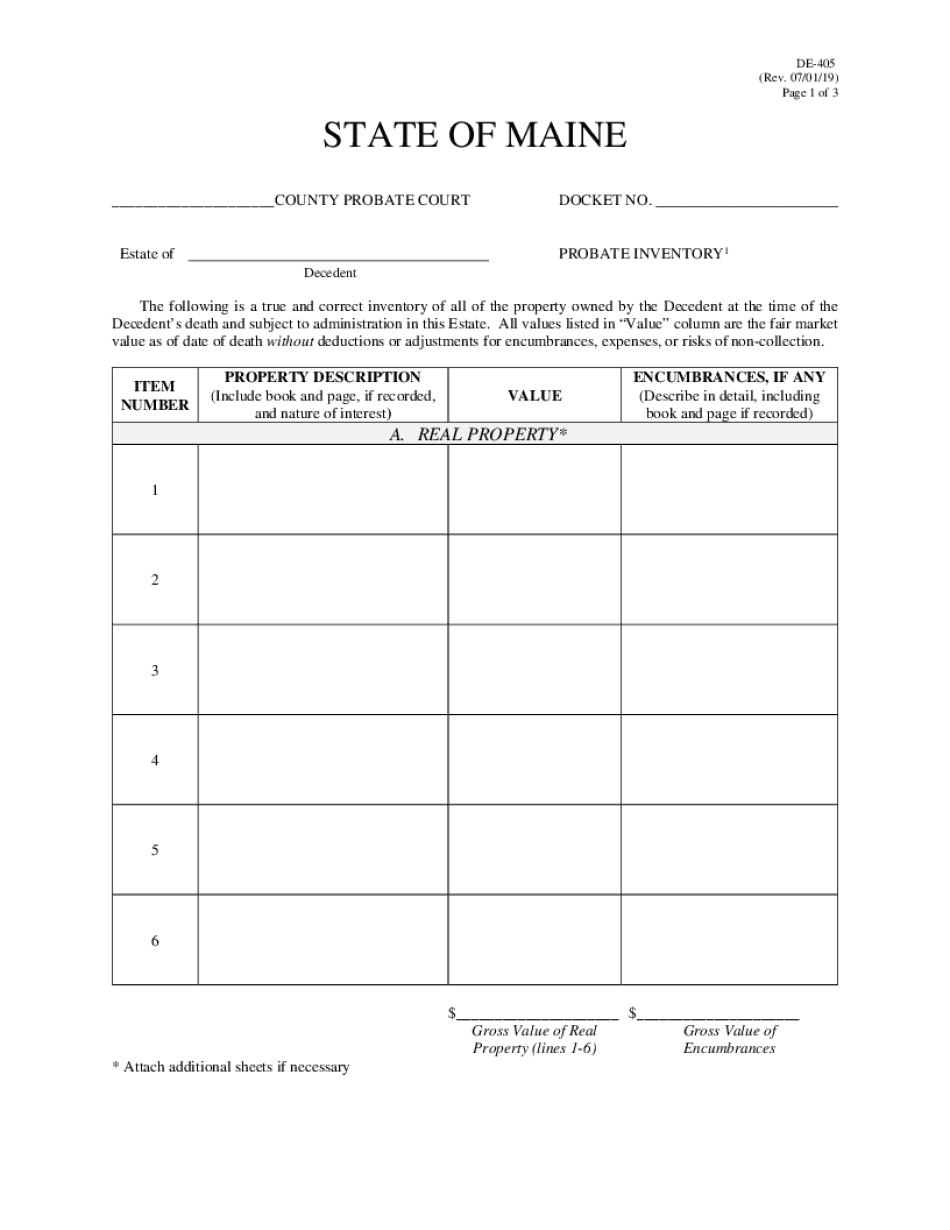  State of Maine Maine Probate Court 2019-2024