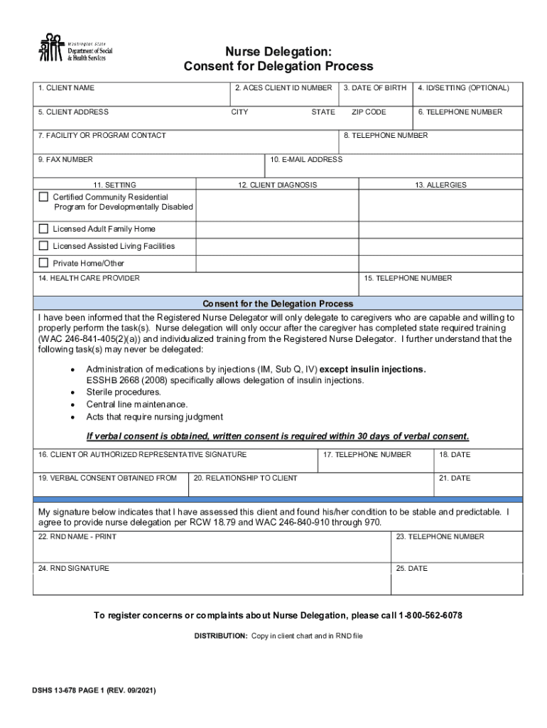 Nurse Delegation Consent Form