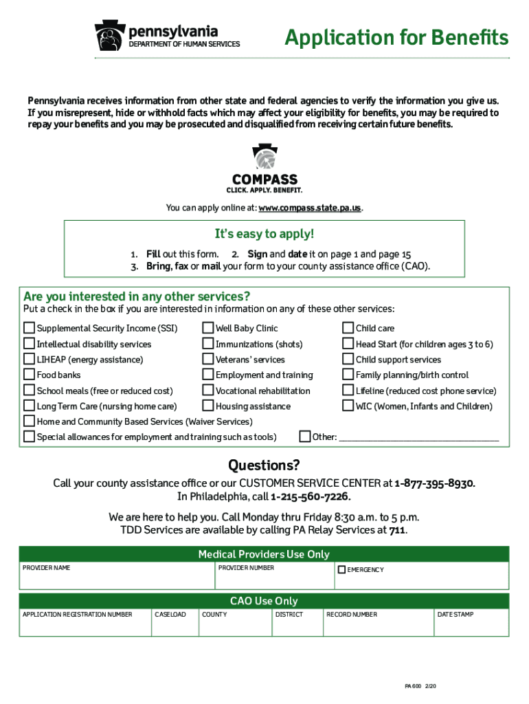  Pennsylvania Application for the Supplemental Nutrition 2020-2024