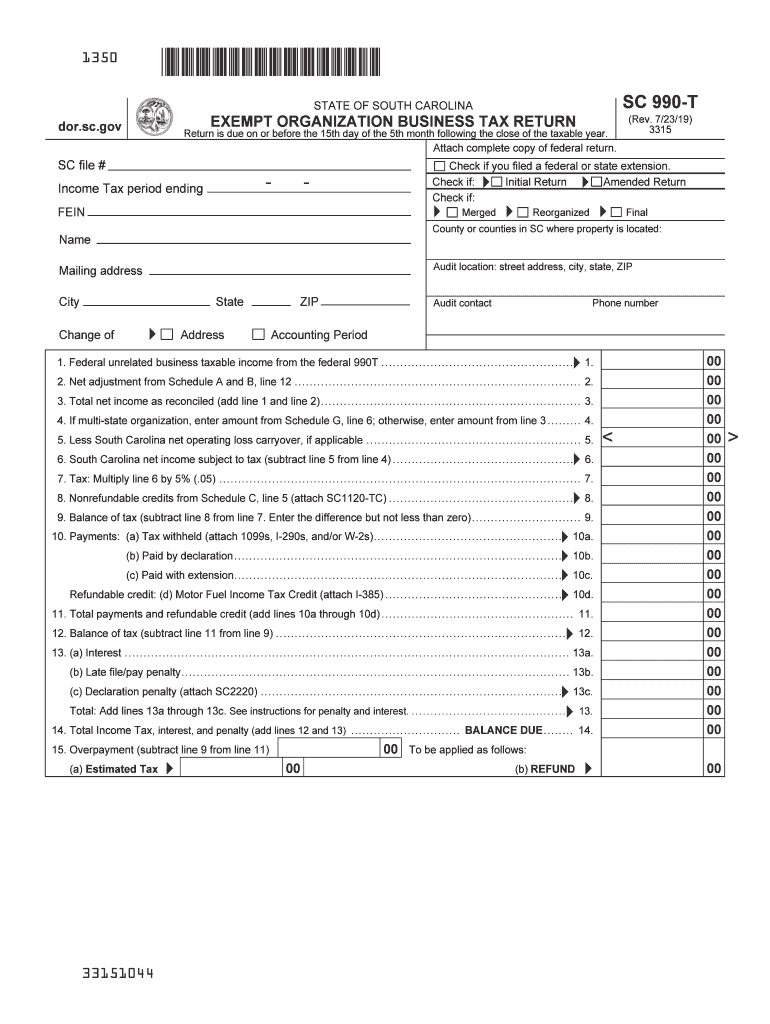  Sc 990 Form 2019