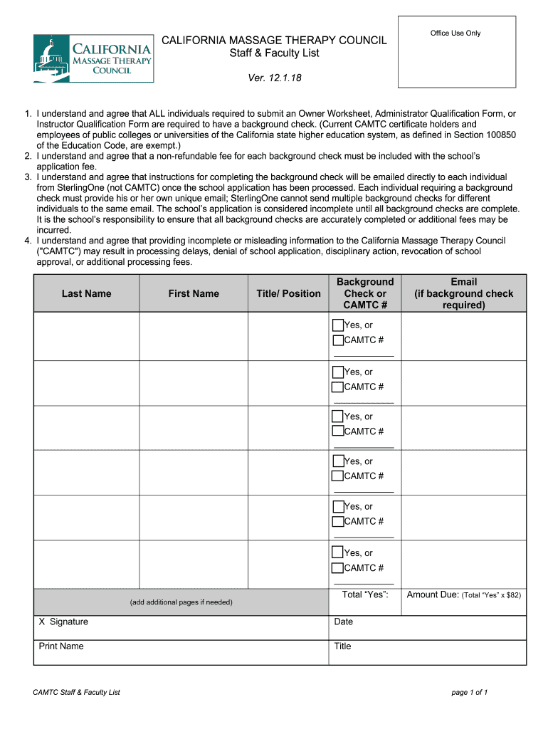 00 Staff Change Application Table of Contents Mar V1 0  Form