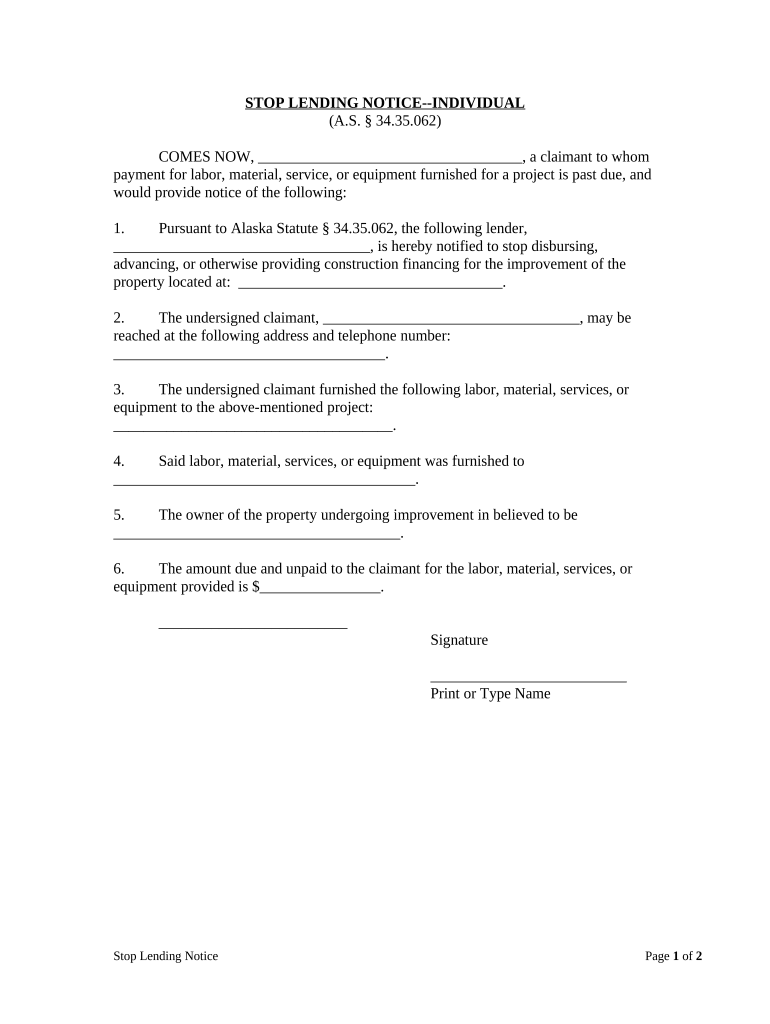 Alaska Notice Form