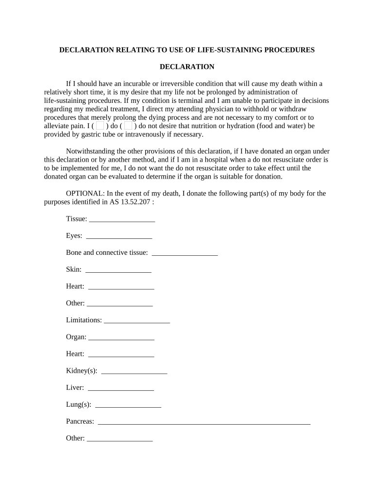 Alaska Procedures  Form