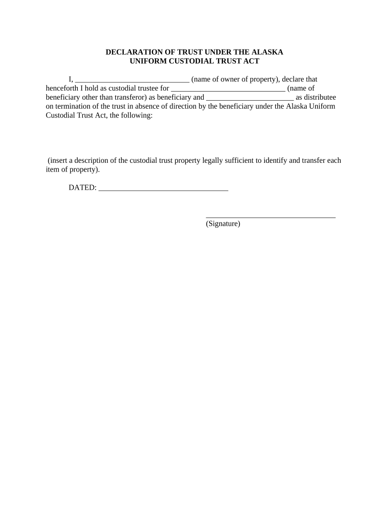 Alaska Trust Act  Form