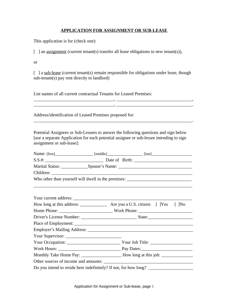 Alaska Assignment  Form