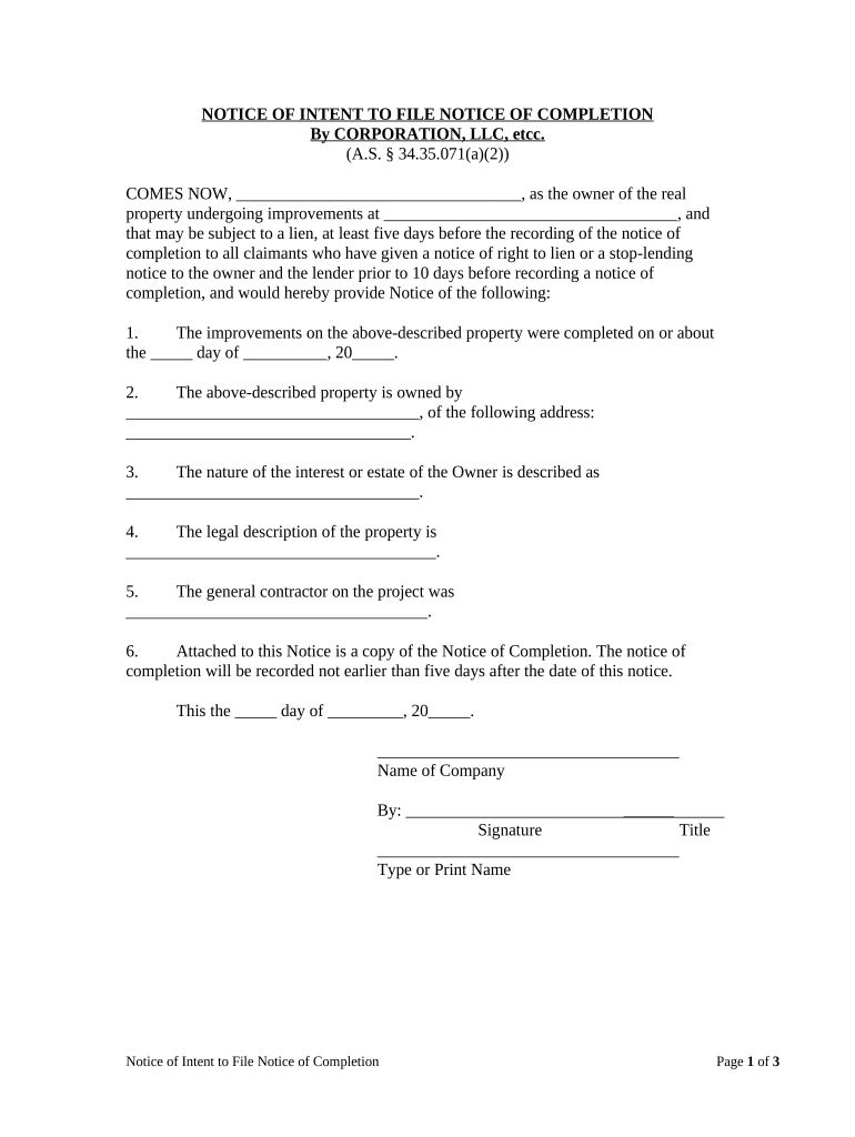 Alaska Notice Intent  Form