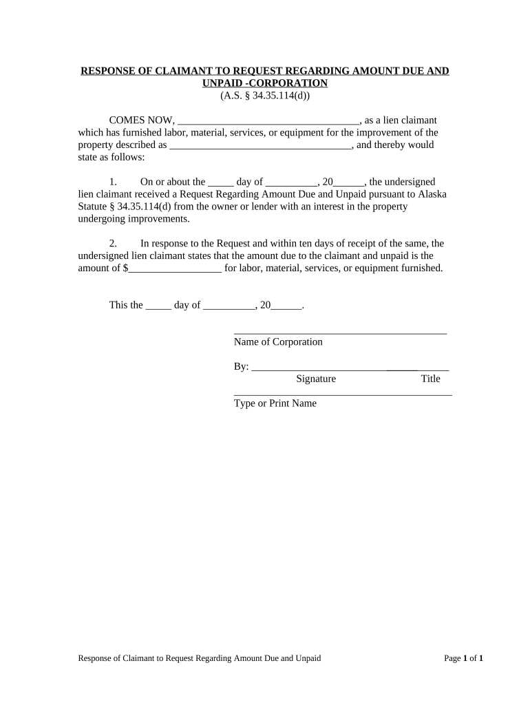 Unpaid Corporation  Form