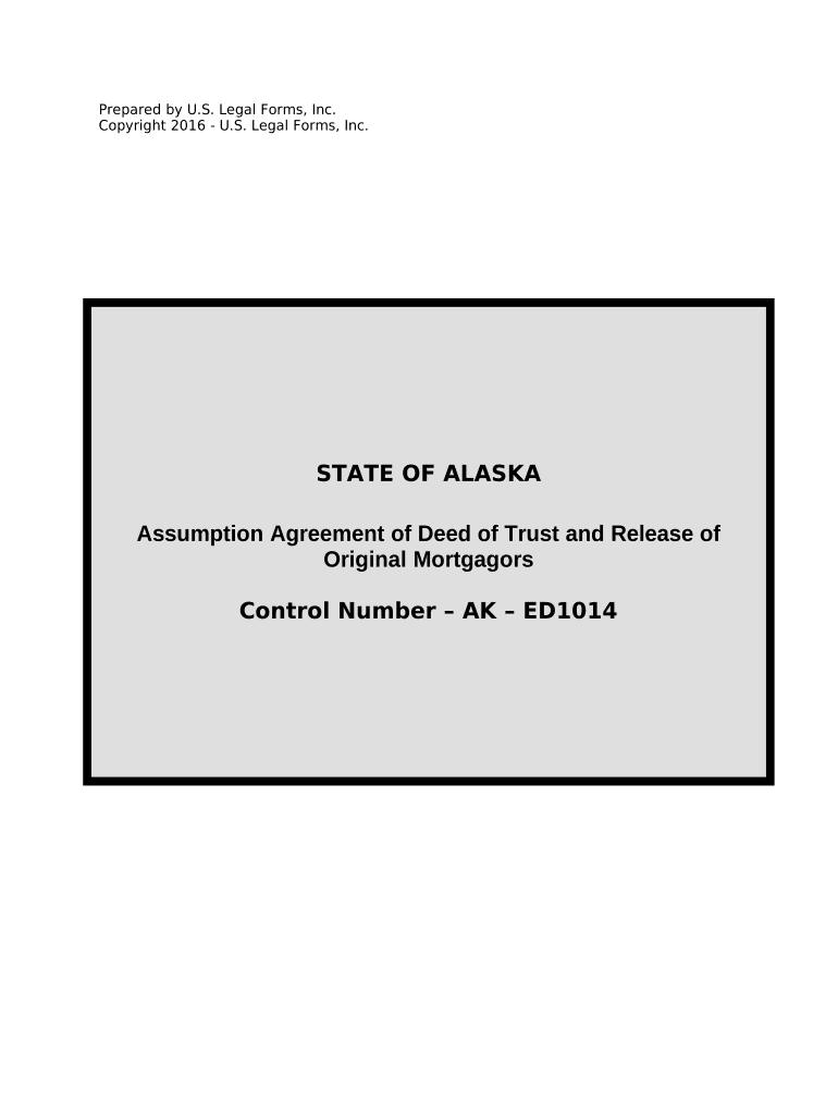 Assumption Agreement of Deed of Trust and Release of Original Mortgagors Alaska  Form