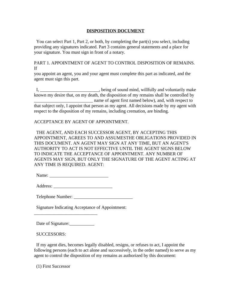 Disposition Document  Form