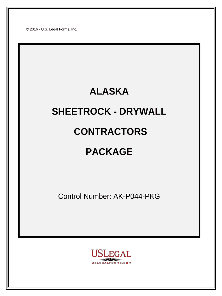 Sheetrock Drywall Contractor Package Alaska  Form