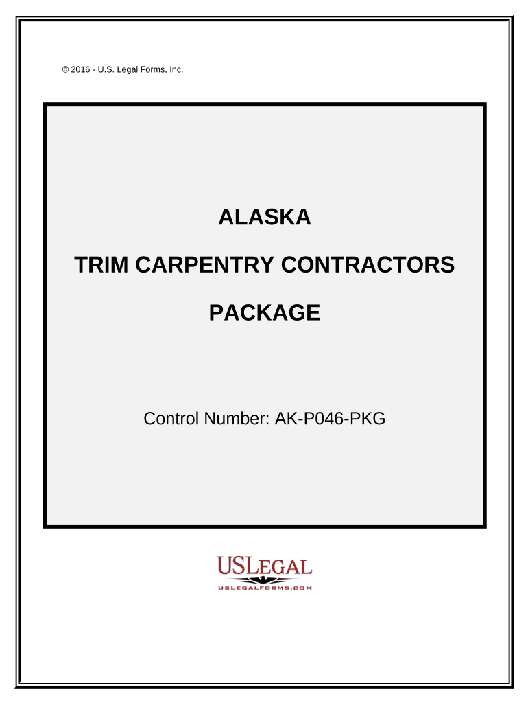 Trim Carpentry Contractor Package Alaska  Form