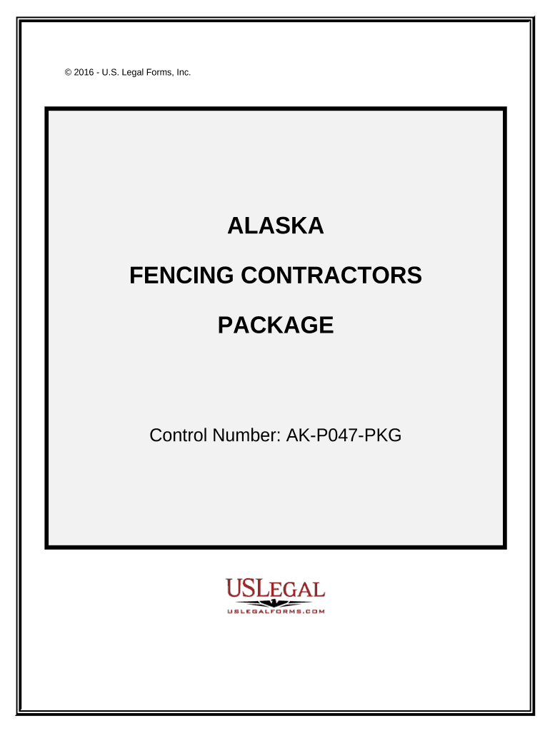 Fencing Contractor Package Alaska  Form