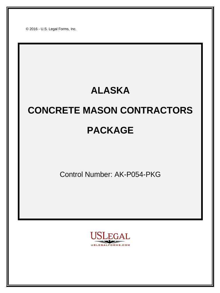 Concrete Mason Contractor Package Alaska  Form