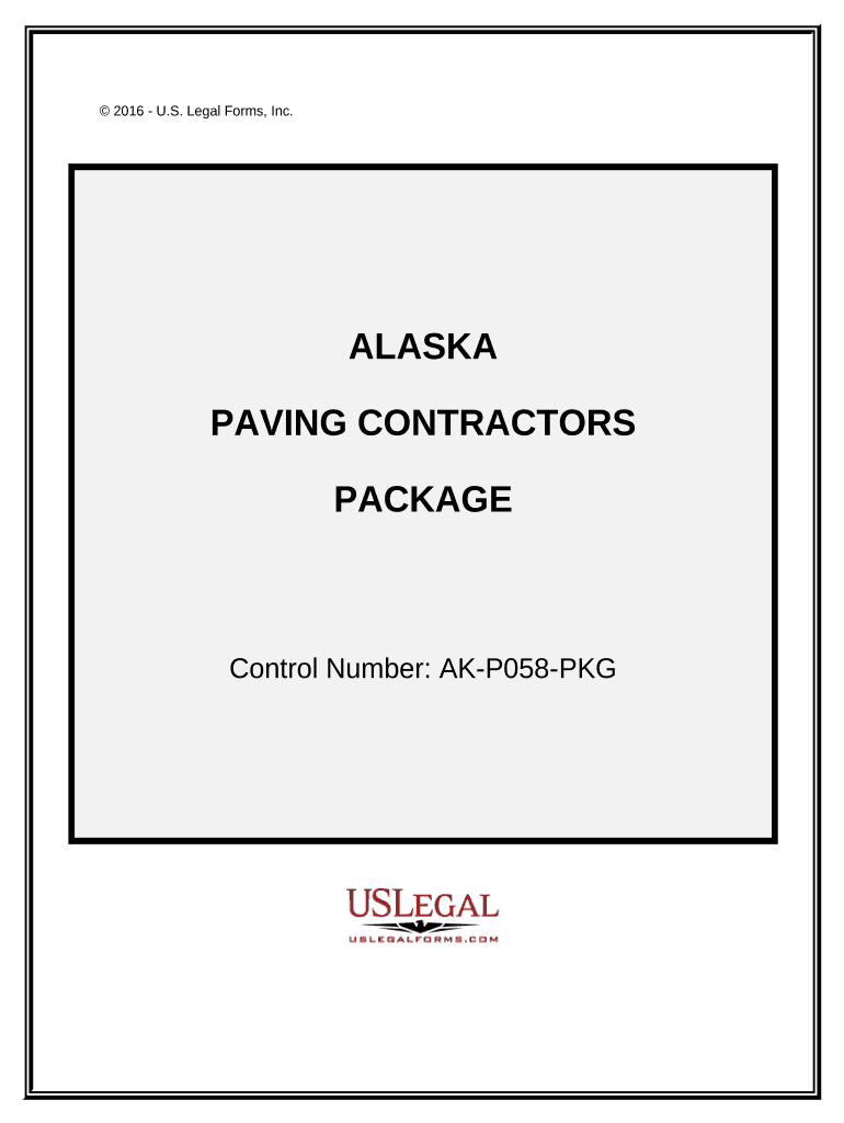 Paving Contractor Package Alaska  Form