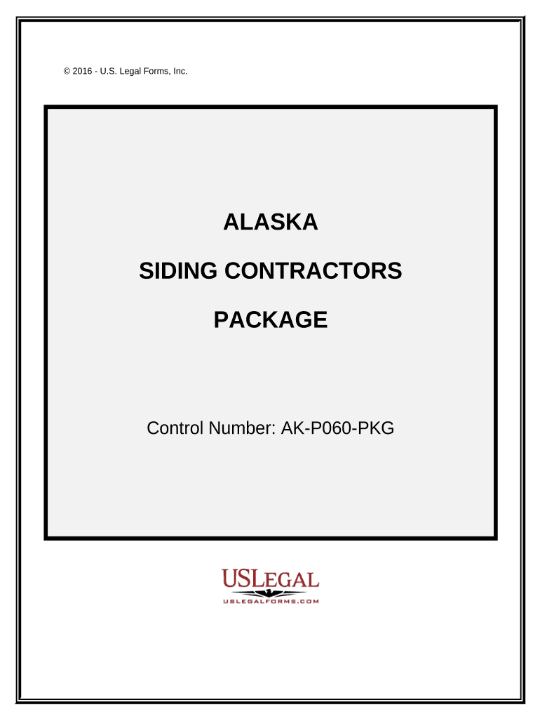 Siding Contractor Package Alaska  Form