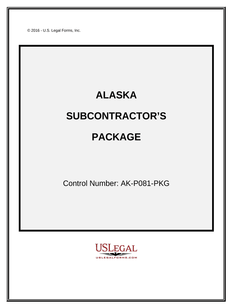 Subcontractors Package Alaska  Form