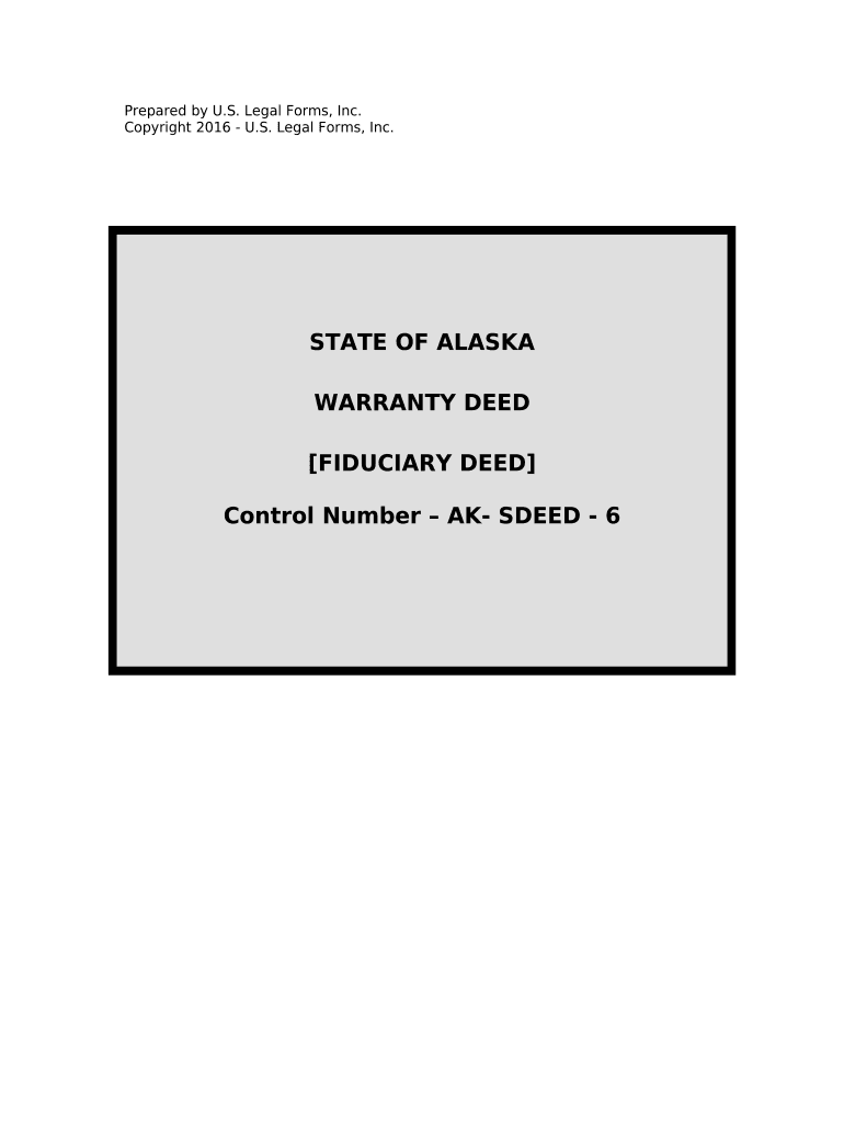 Warranty Deed for Fiduciary Alaska  Form
