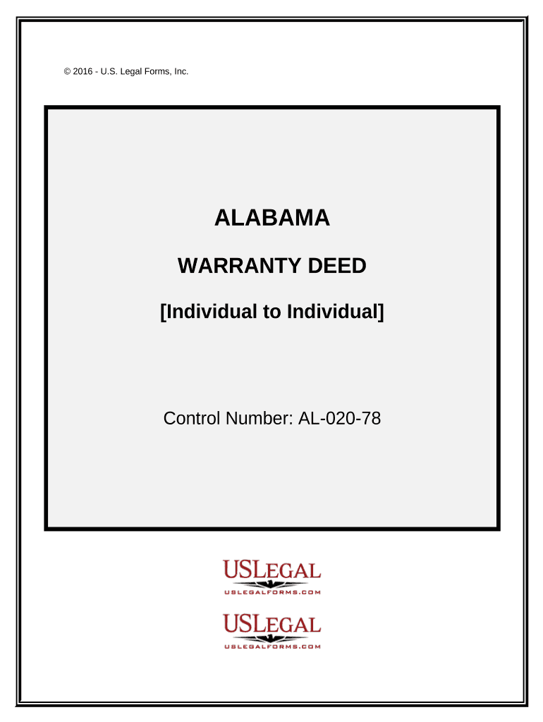 Grant Deed from Individual to Individual Alabama  Form