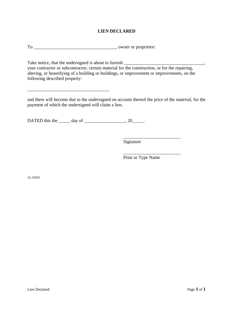 Alabama Notice  Form
