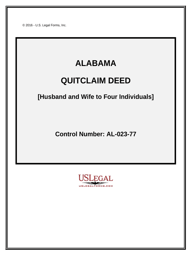 Quitclaim Deed Husband and Wife to Four Individuals Alabama  Form