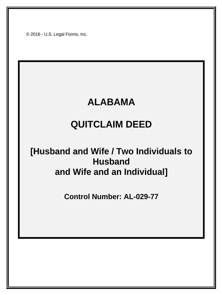 Quitclaim Deed from Husband and Wife, or Two Individuals, to Husband and Wife and an Individual Alabama  Form