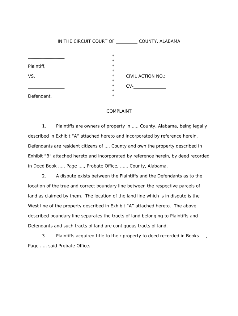 Complaint Boundary  Form