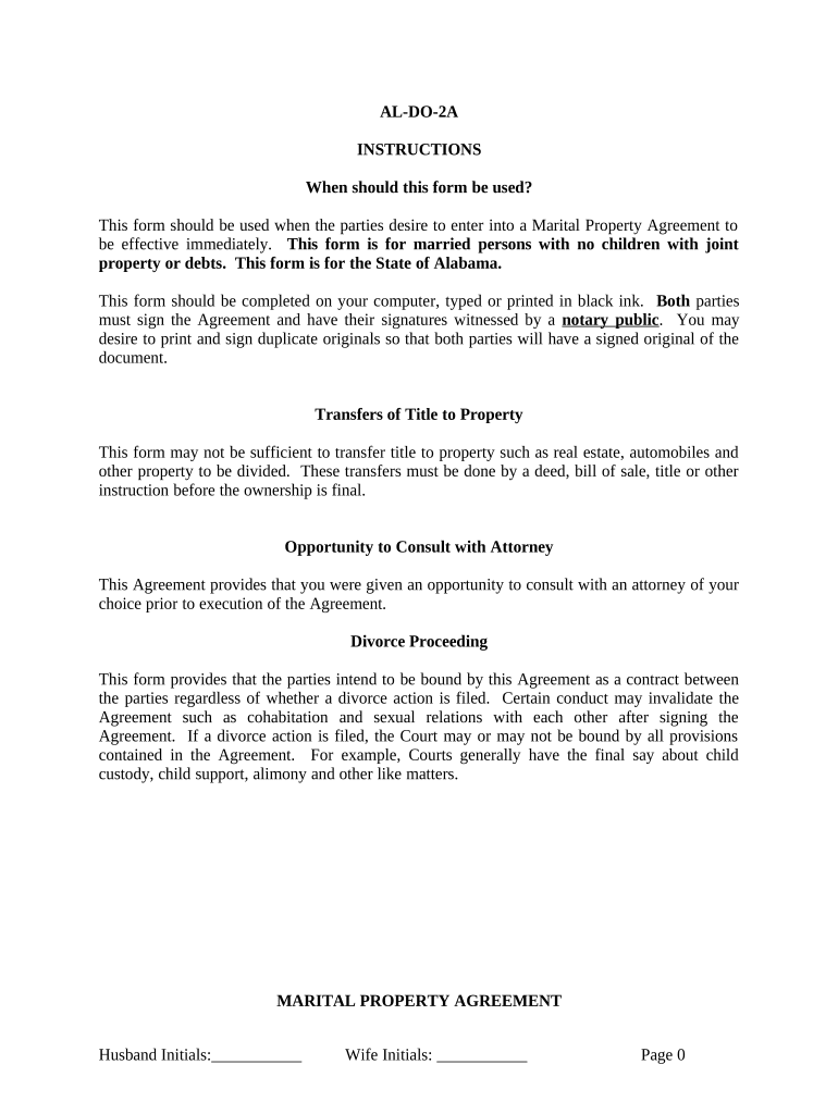 Marital Legal Separation and Property Settlement Agreement No Children Parties May Have Joint Property or Debts Effective Immedi  Form