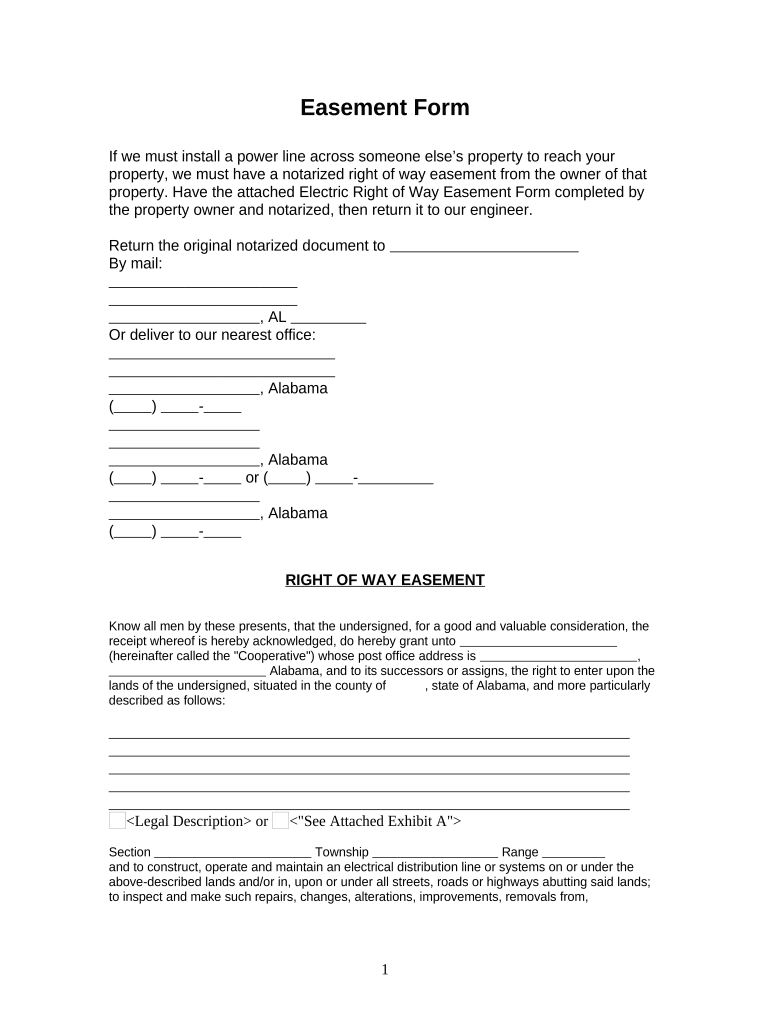 Electrical Easement  Form