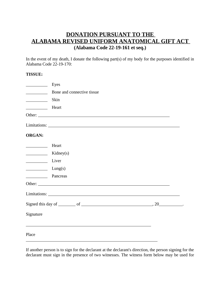 Alabama Pursuant  Form