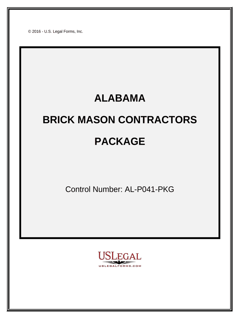 Brick Mason Contractor Package Alabama  Form