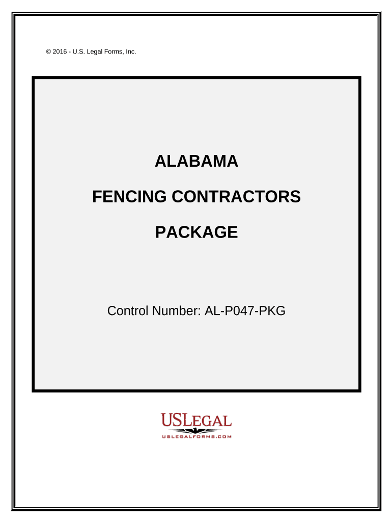 Fencing Contractor Package Alabama  Form