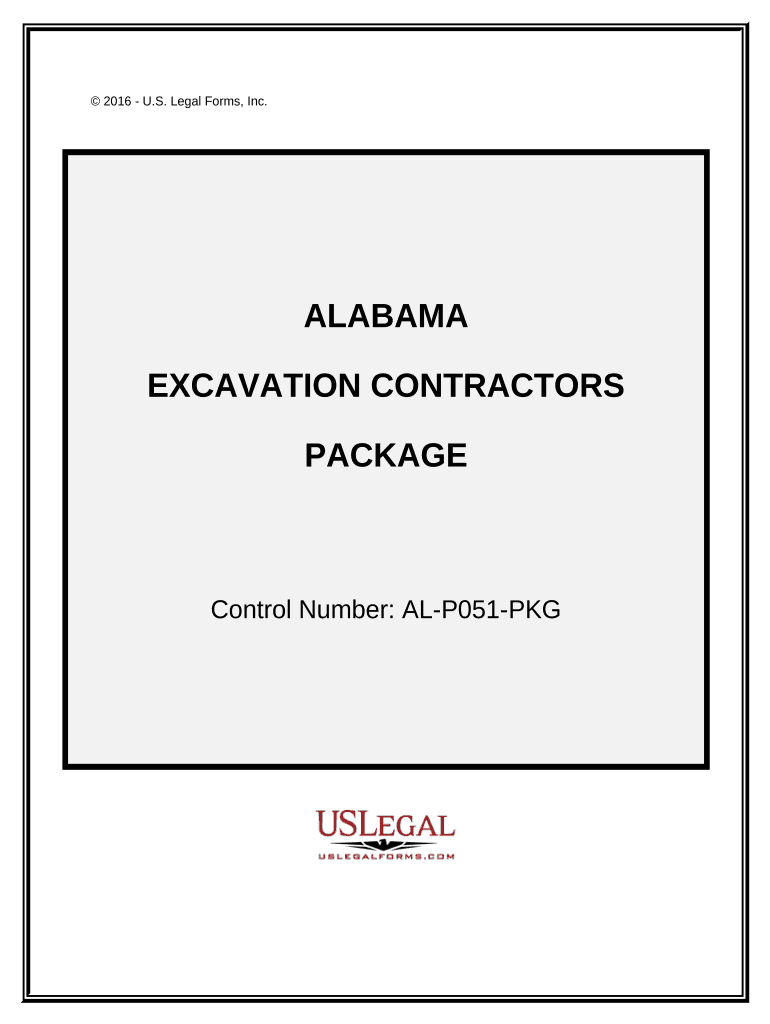 Excavation Contractor Package Alabama  Form